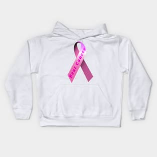 pink breast cancer ribbon Kids Hoodie